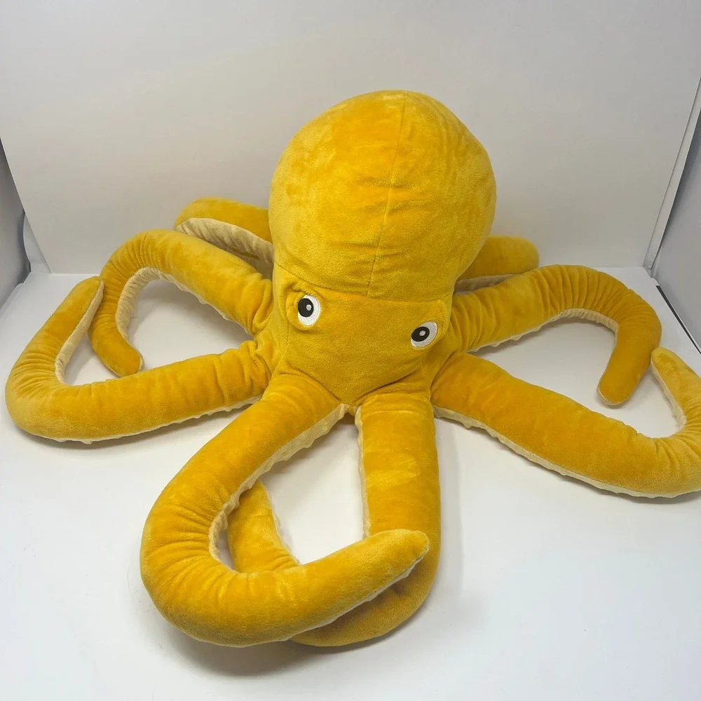 IKEA BLAVINGAD Octopus Plush‎ 20 Inch Yellow Stuffed Animal Soft Stuffed Toy